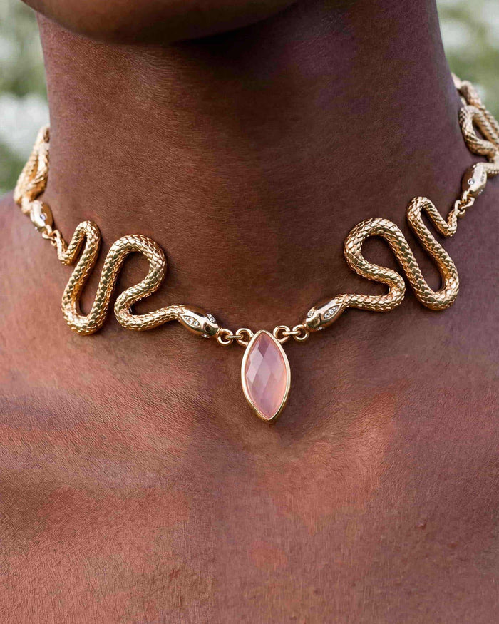 Mother of Pearl Serpentina Snake Choker
