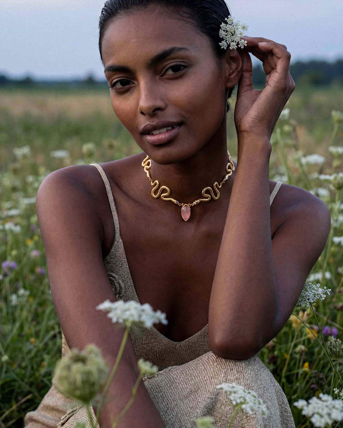 Mother of Pearl Serpentina Snake Choker