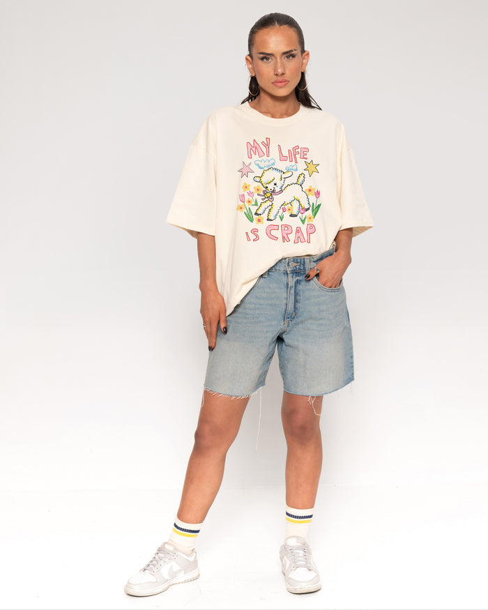 My Life is Crap Natural Oversized Tee