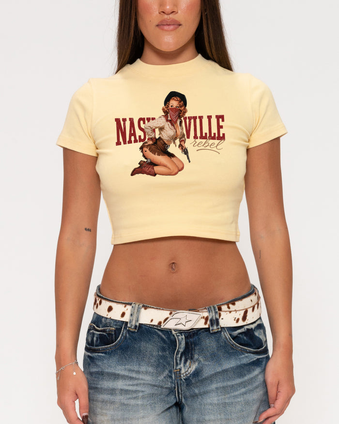 Nashville Rebel Yellow Baby Tee