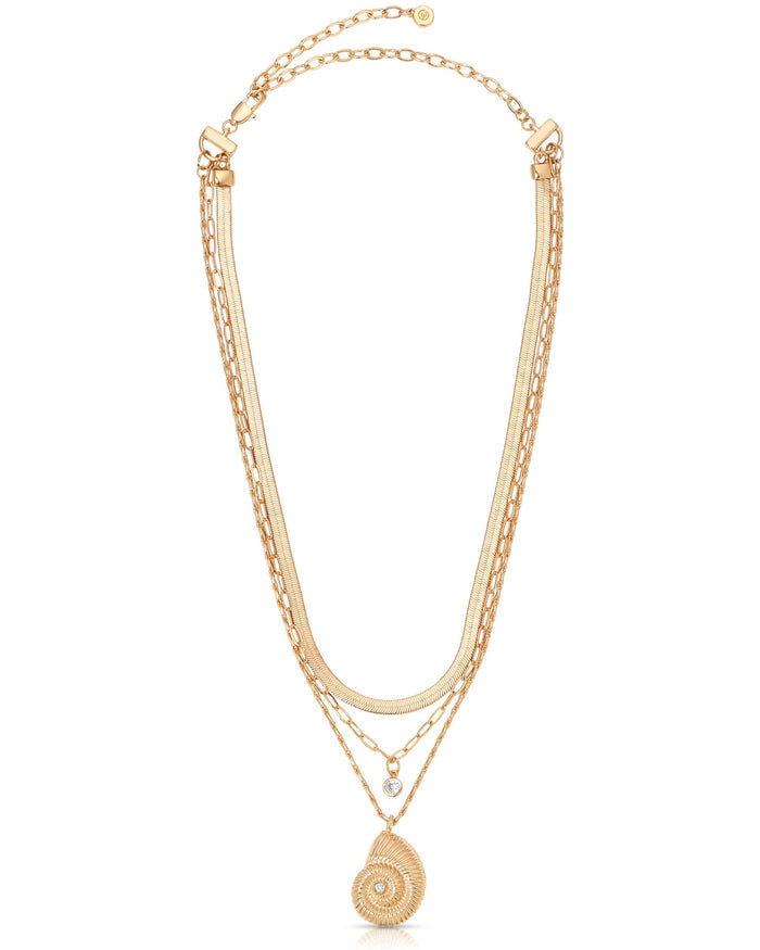 Nautilus Shell Pendant Layered Necklace