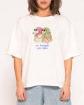 No Thoughts, Just Vibes White Boxy Crop Tee