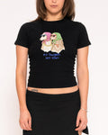 No Thoughts, Just Vibes Black Longline Baby Tee