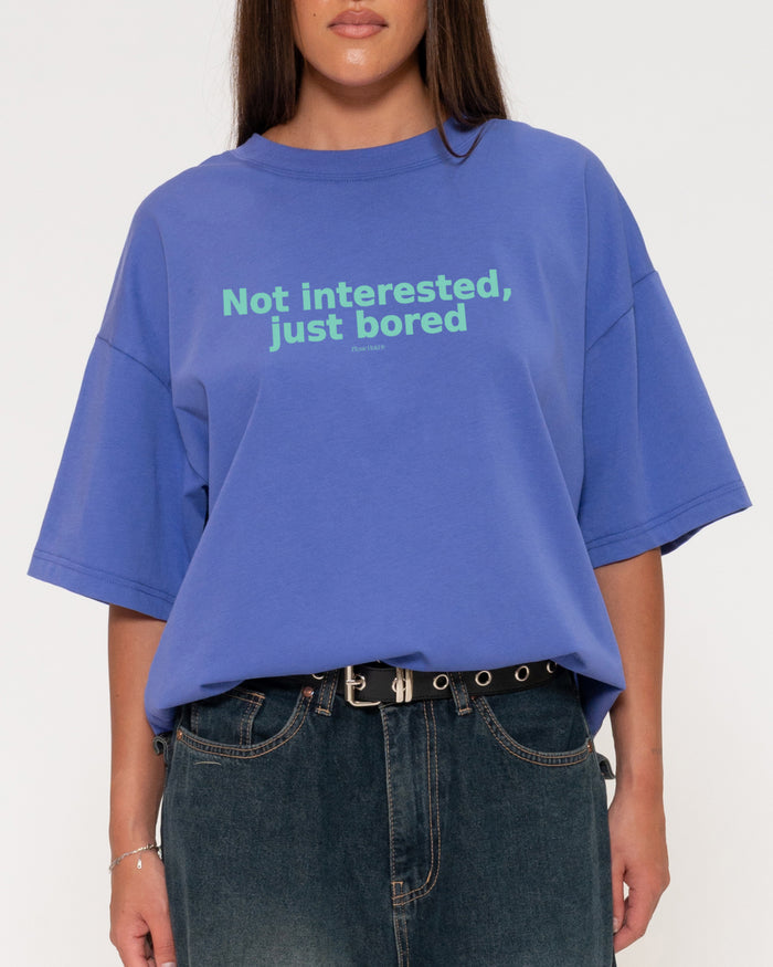 Not Interested, Just Bored Purple Boxy Crop Tee