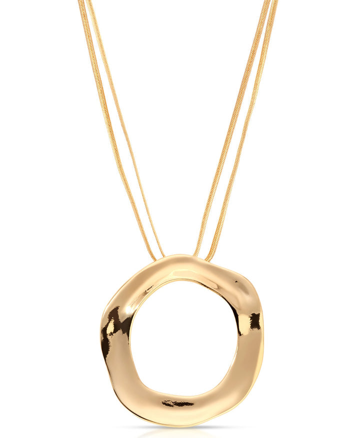 Open Circle Pavè Necklace
