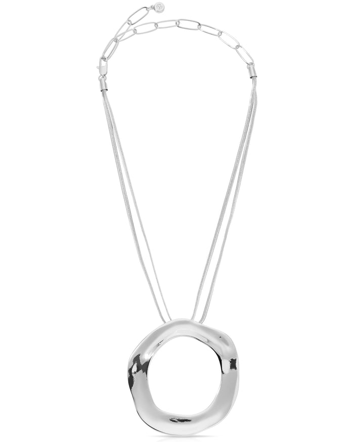 Open Circle Pavè Necklace