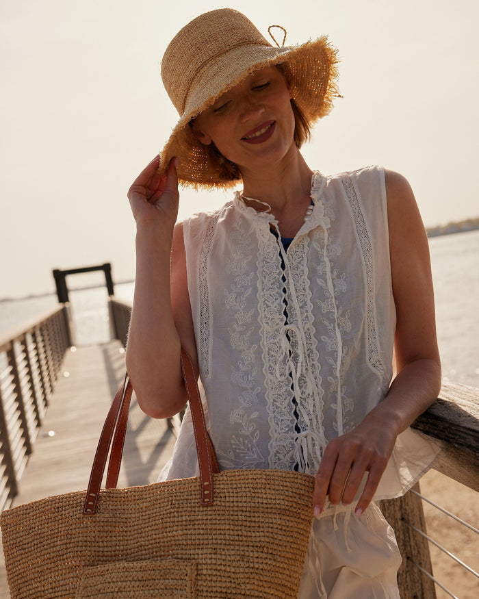 Packable Raffia Bucket Hat