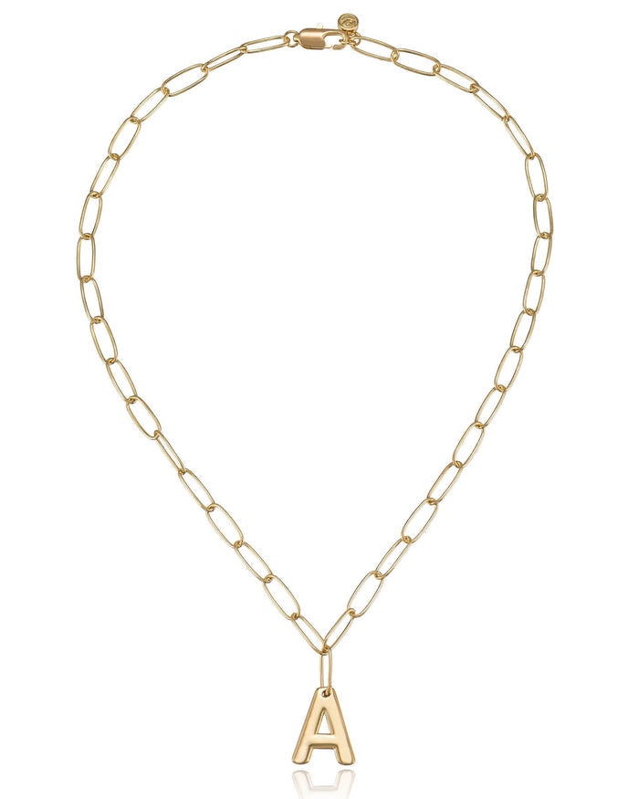 Paperclip Link Initial Necklace