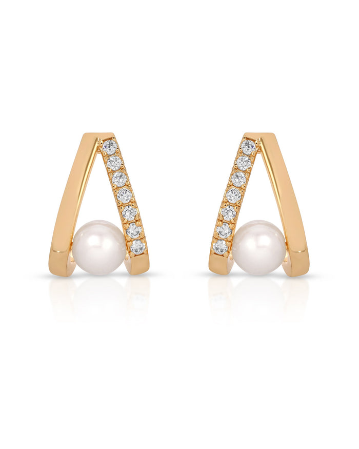 Pavé and Pearl Earrings