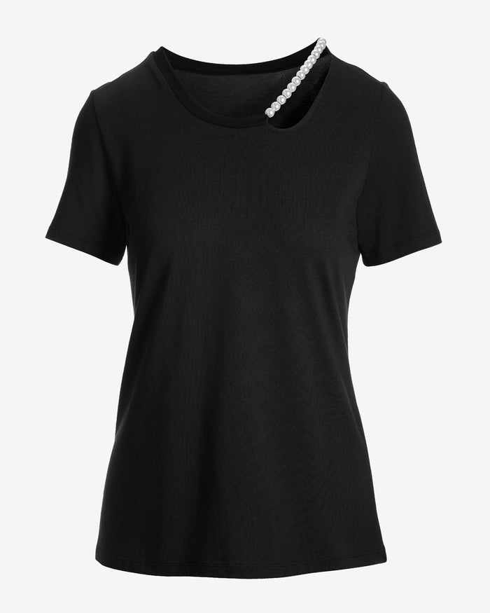 Pearl Cut Out T Shirt Proper Black