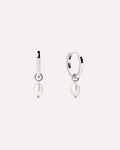 Pearl Huggie Hoops - Frida Silver