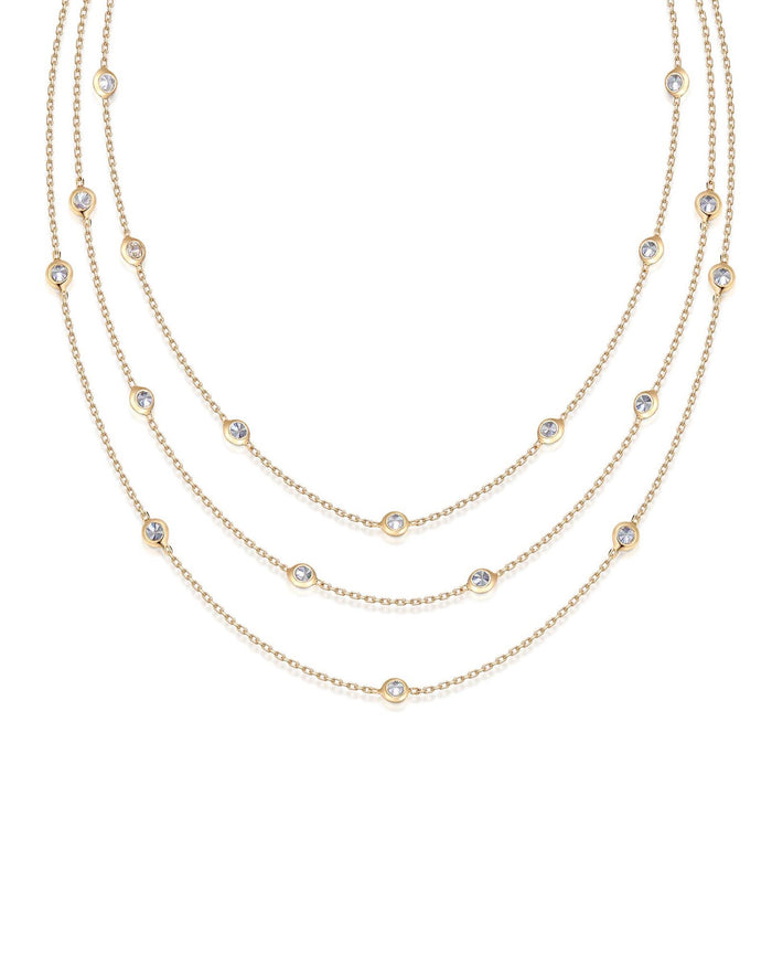 Perfect Crystal Dotted Layered Necklace