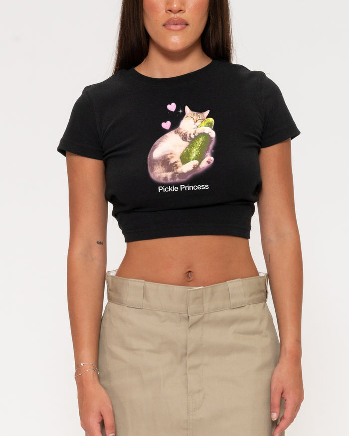 Pickle Princess Black Baby Tee