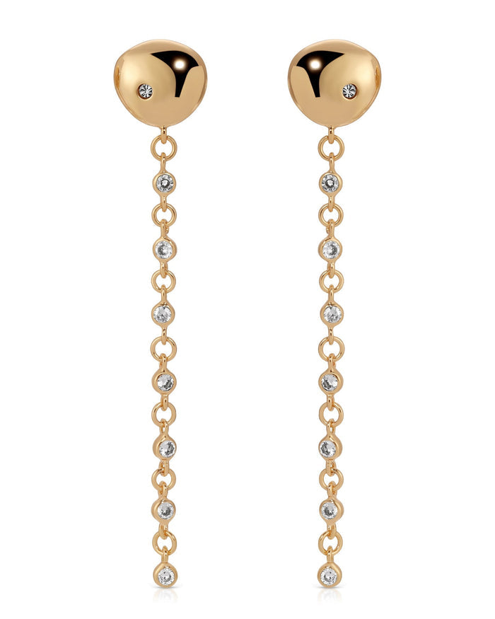 Polished Pebble Linear Chain Earrings