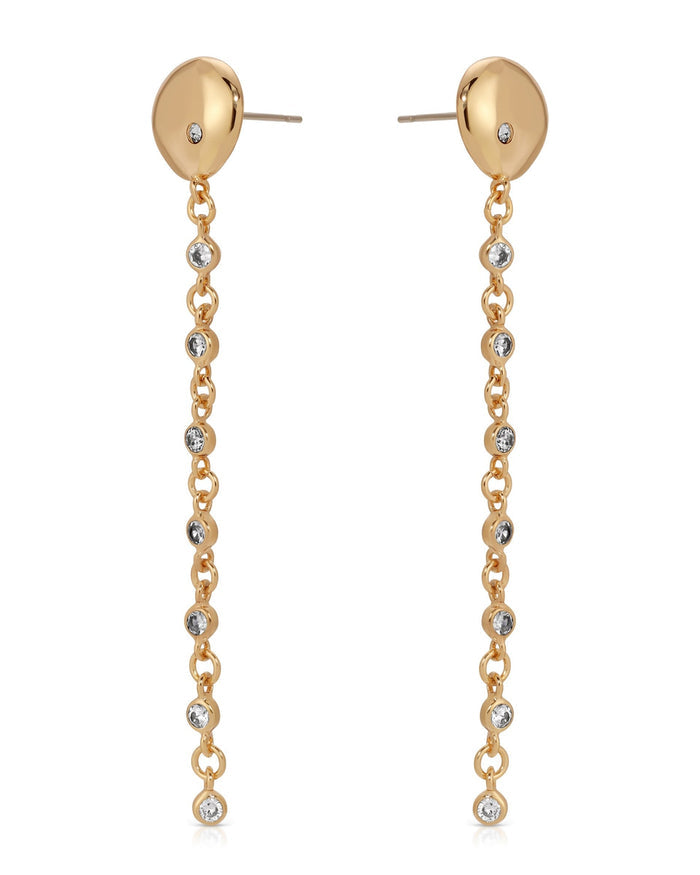Polished Pebble Linear Chain Earrings