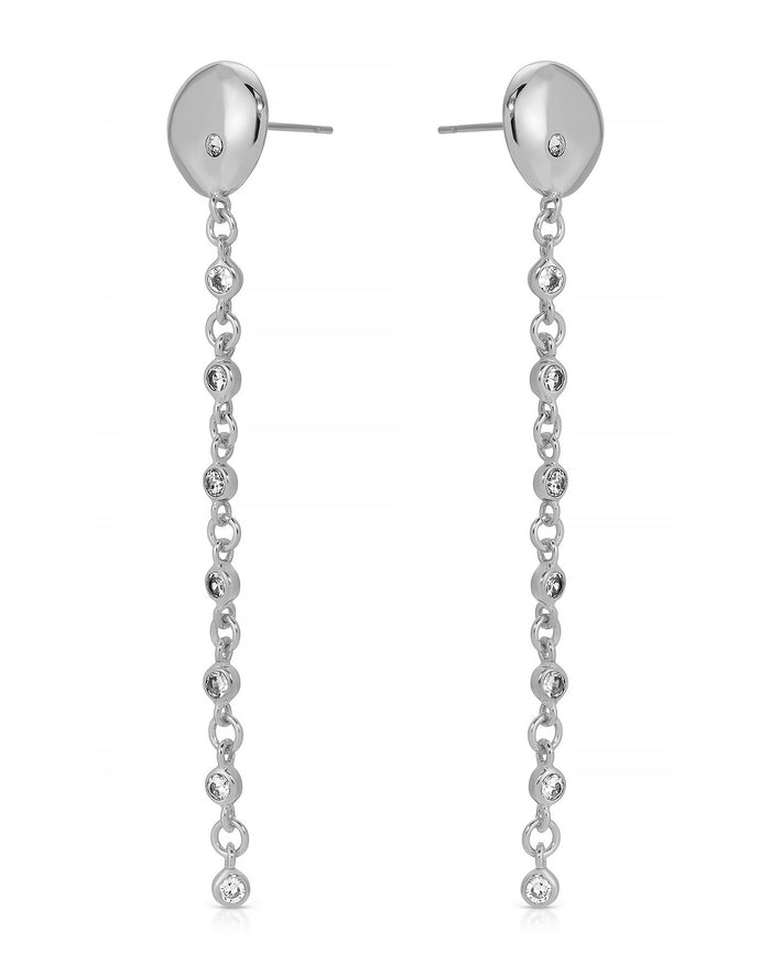 Polished Pebble Linear Chain Earrings