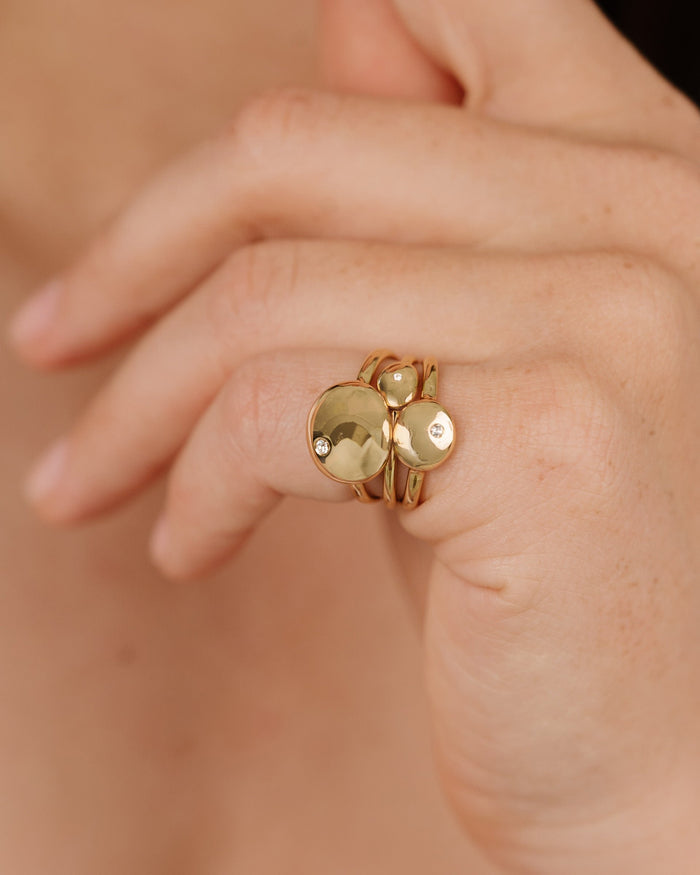Polished Stacking Pebble Ring Set
