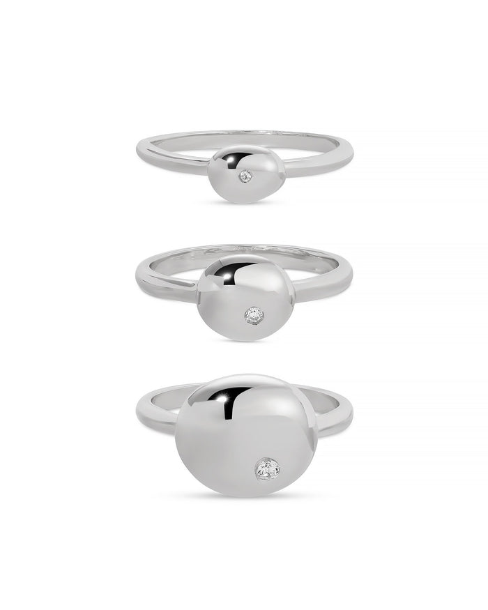Polished Stacking Pebble Ring Set