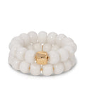 Power Bead Bracelet Stack in Bone