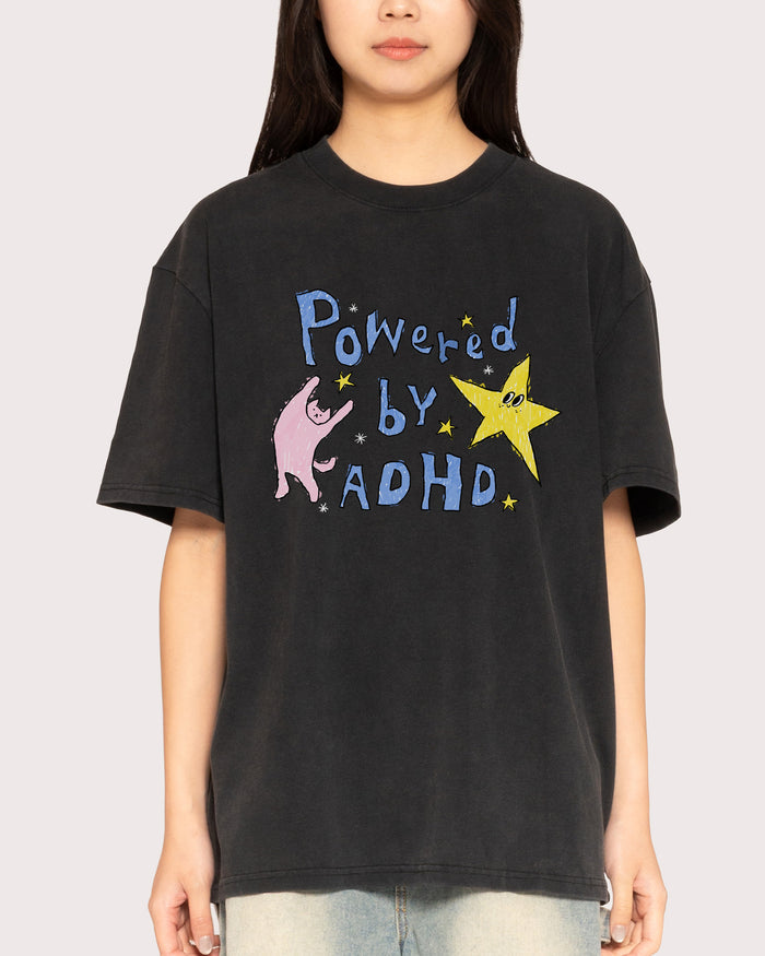 Powered by ADHD Black Stone Oversized Tee