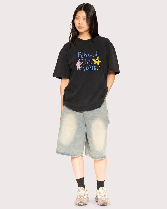 Powered by ADHD Black Stone Oversized Tee