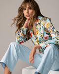 Print Sophia Charmeuse Blouse Paisley Garden