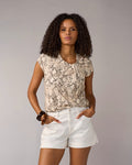 Printed Twist Detail Tee Sparkled Snake