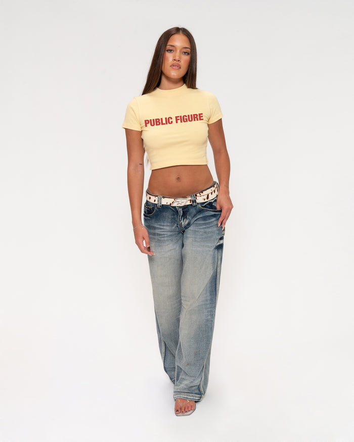 Public Figure Yellow Baby Tee