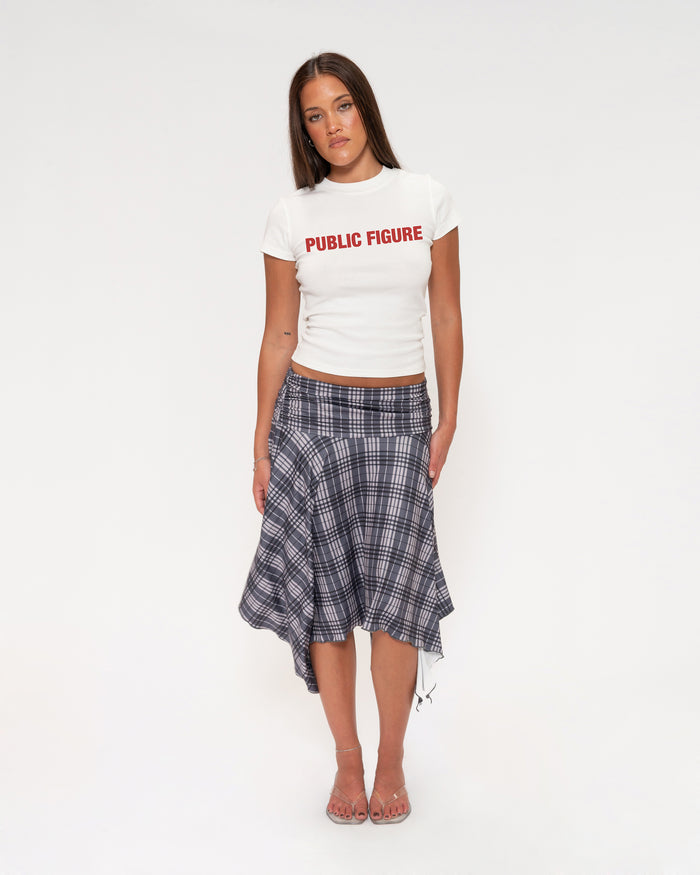Public Figure White Longline Baby Tee