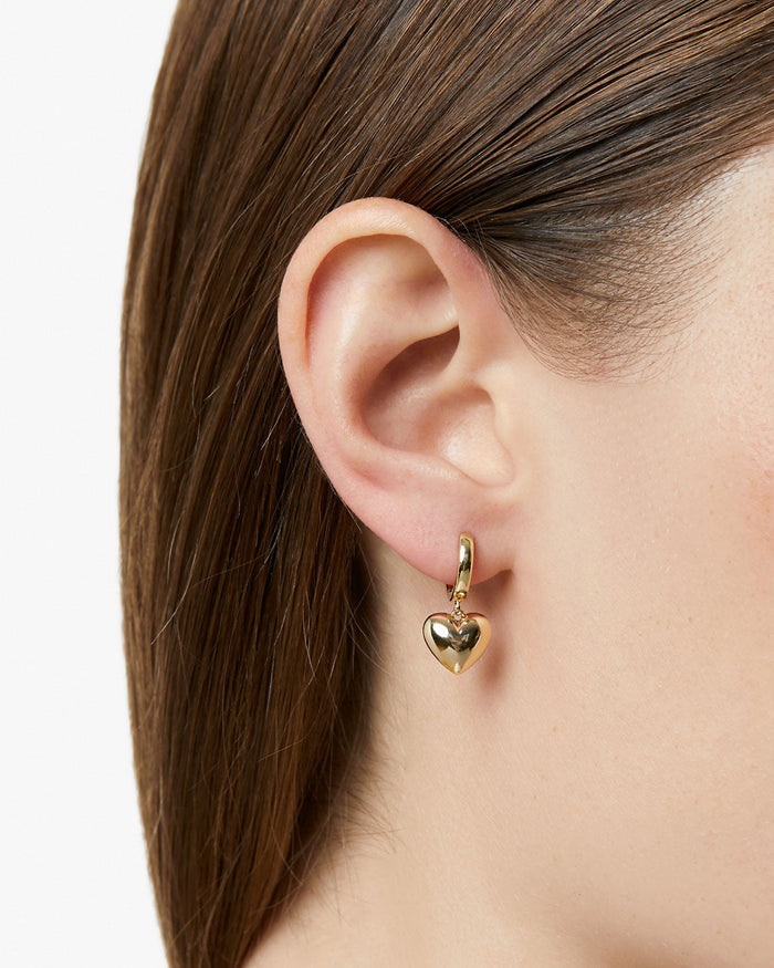 Puffed Heart Hoops - Jessica