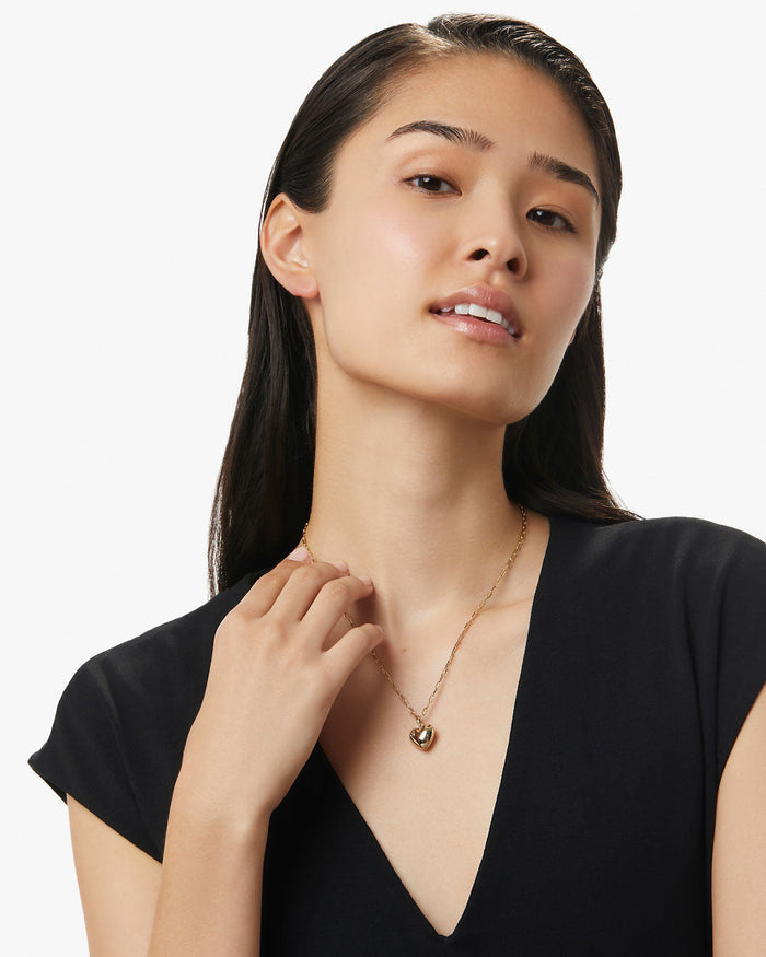 Puffed Heart Necklace - Lev
