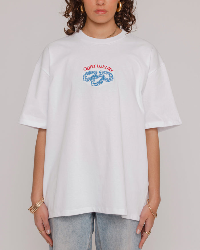 Quiet Luxury Oversized Embroidered Tee
