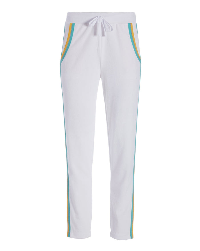 Racerstripe Loop Terry Crop White Blue Multi