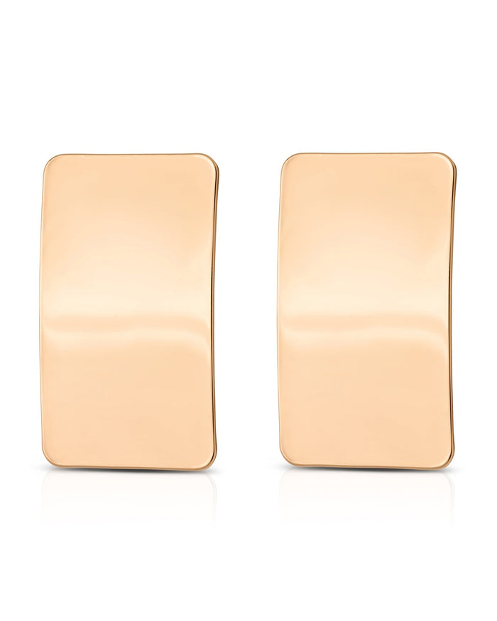 Rectangle Metal Stud Earrings