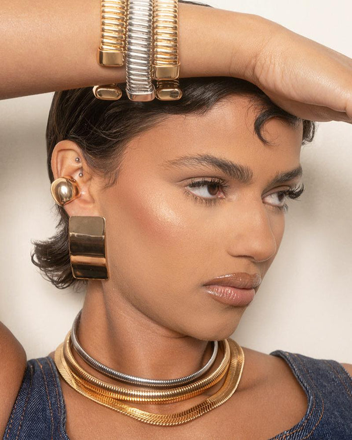 Rectangle Metal Stud Earrings