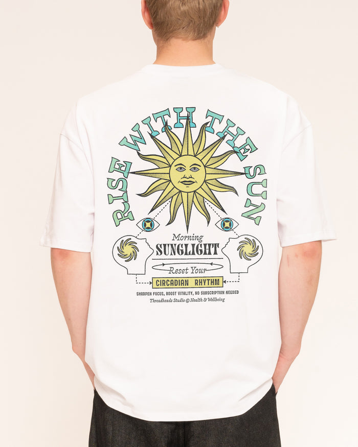 Rise With The Sun White Oversized Tee