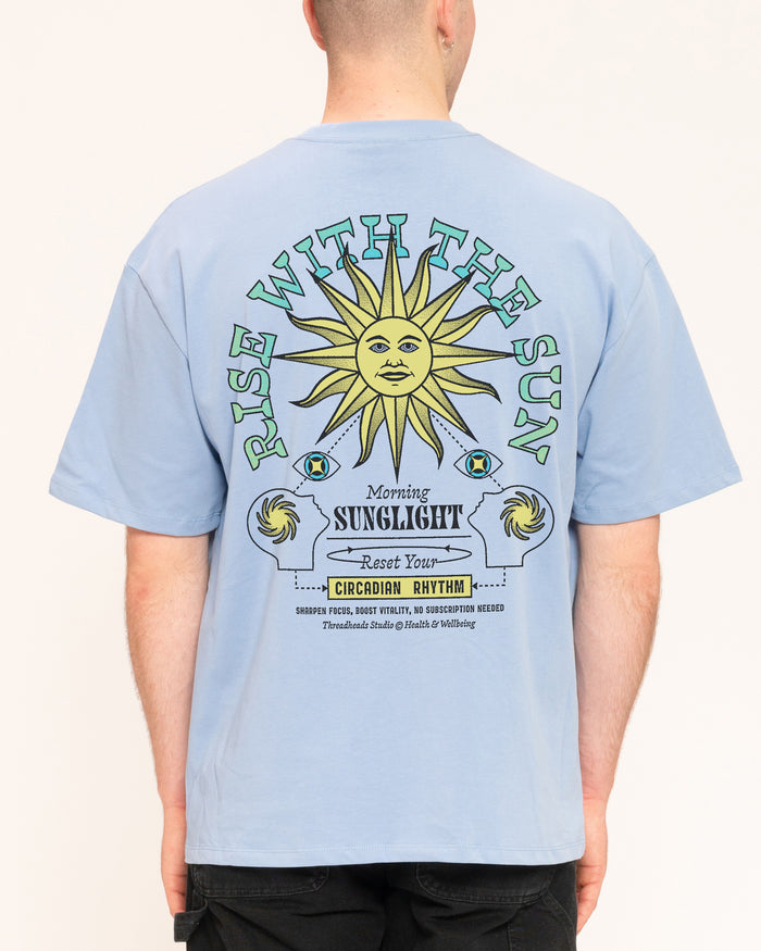 Rise With The Sun Blue Oversized Tee