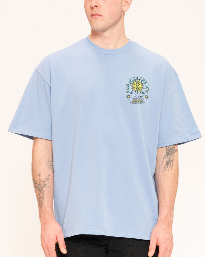 Rise With The Sun Blue Oversized Tee