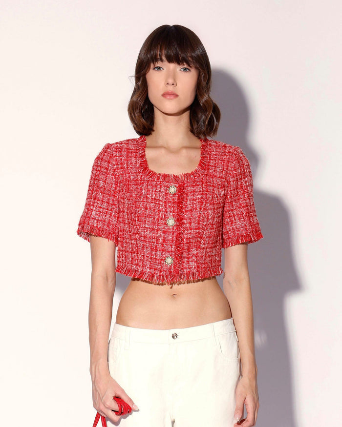 Rita Top, Cherry Tweed