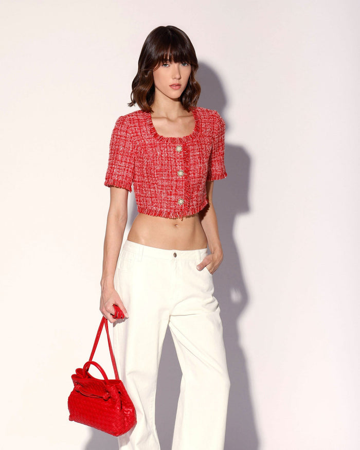 Rita Top, Cherry Tweed