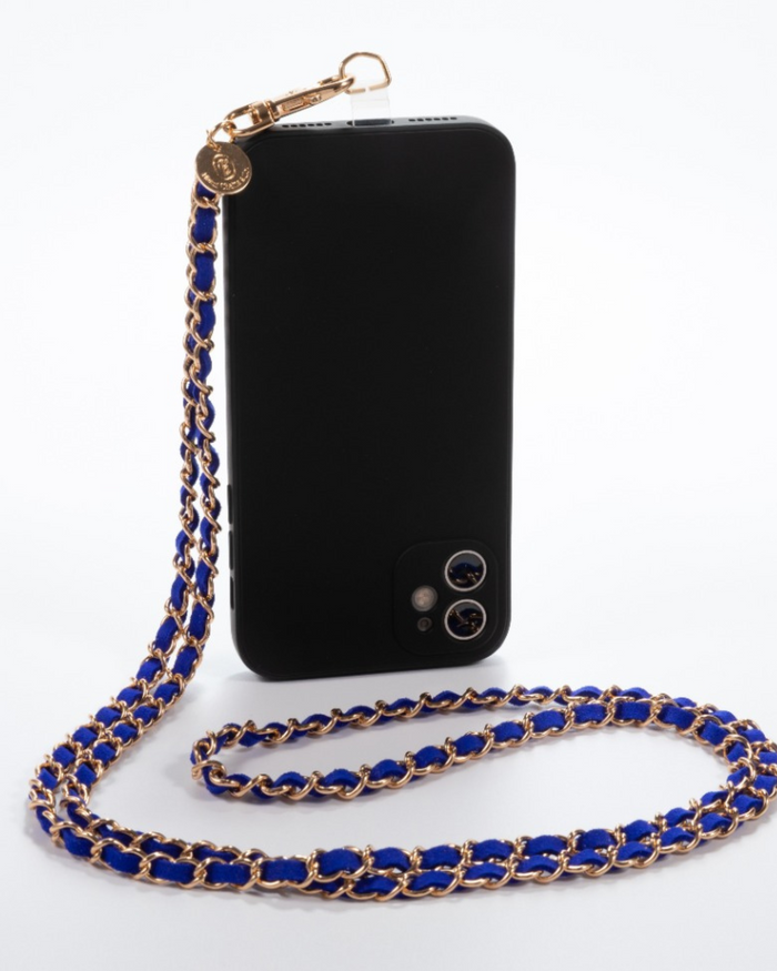 Royal Blue + Gold Crossbody Phone Chain