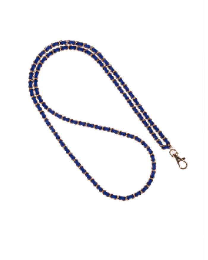 Royal Blue + Gold Crossbody Phone Chain