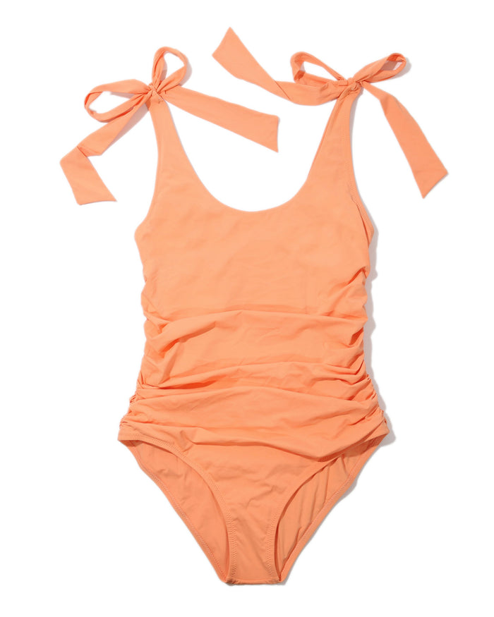 Ruched Bow One Piece Swimsuit Florence Orange