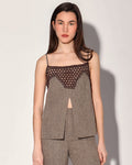 Sabine Top, Brown Herringbone