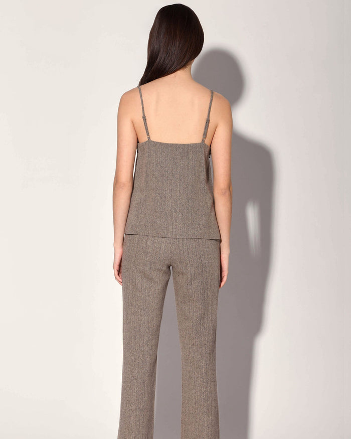 Sabine Top, Brown Herringbone