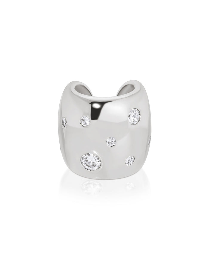 Clear Crystal with Silver Plating / One Size
