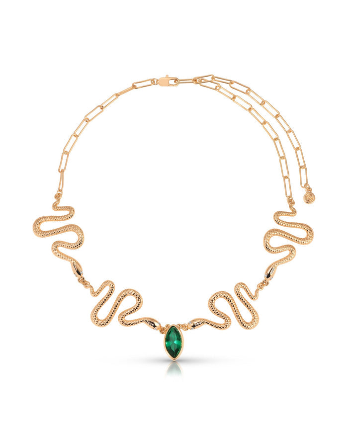 Emerald Crystal with 18k Gold Plating / One Size