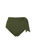 Side Tie High Waist Bottom Olive Texture