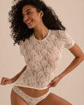 Signature Lace® Short Sleeve Top Marshmallow