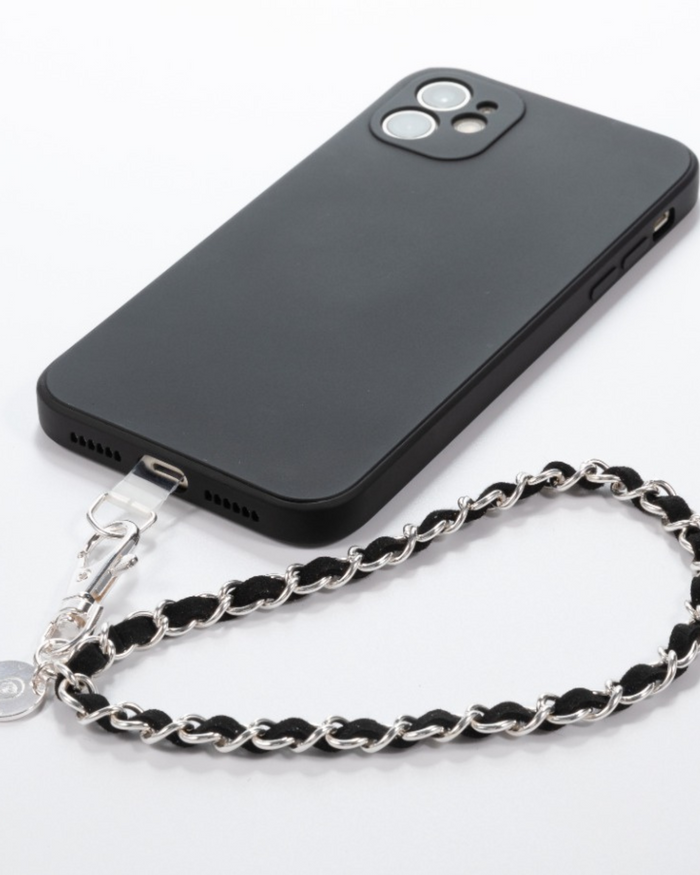 Silver Black Phone Wristlet